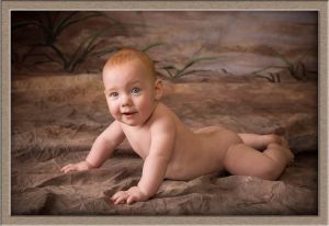 Crawling Baby in Lake Oswego Studio Portrait